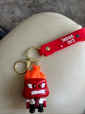 ANGER-Red Angry Flame Keychain  or bag tag Toy for Kids - Inside Out Inspired
